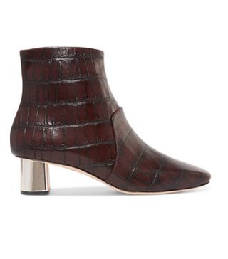 Nanushka + Clarence Croc-Effect Leather Ankle Boots