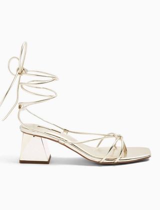 Topshop + Wide Fit Nikita Gold Sandals