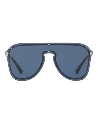 Versace + Greek Key Shield Sunglasses