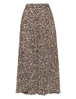 Pixie Market + Grey Leopard Pleated Skirt