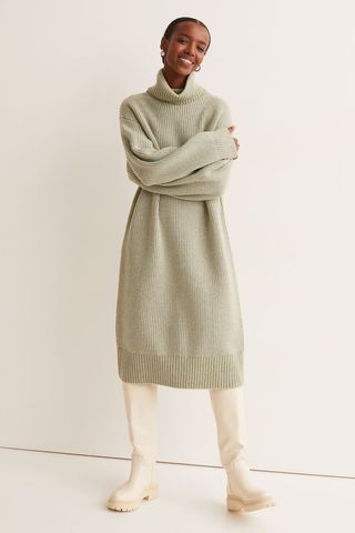 H&M + Rib-Knit Turtleneck Dress