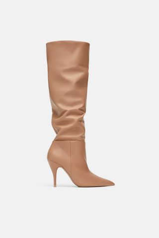 Zara + Soft Leather High Heel Boots
