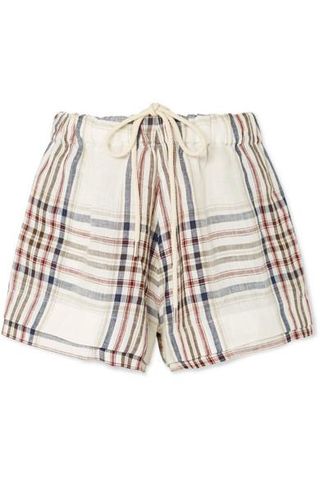 Bassike + Checked Linen-Canvas Shorts