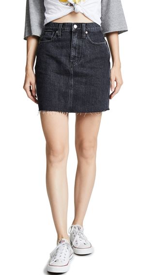 Madewell + Vintage Black Denim Skirt