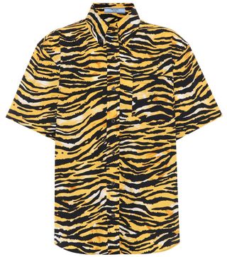 Prada + Tiger-Printed Cotton Shirt