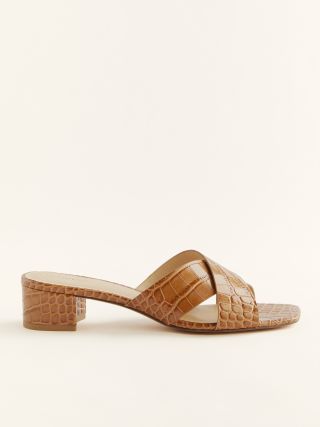 Reformation + Morgan Criss Cross Block Sandals