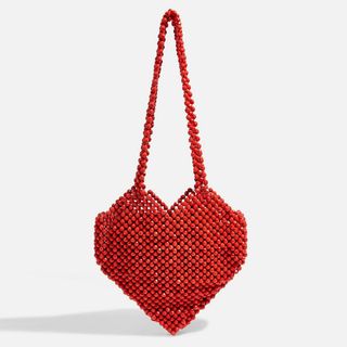 Topshop + Heart Beaded Shoulder Bag