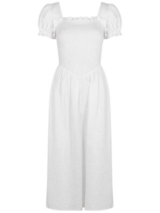 Sleeper + Belle White Linen Midi Dress