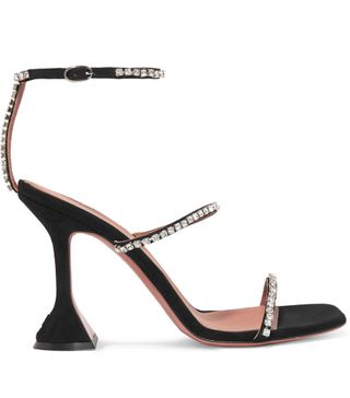 Amina Muaddi + Gilda Swarovski Crystal-Embellished Suede Sandals