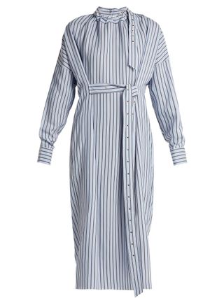 Tibi + Belted Striped Dress