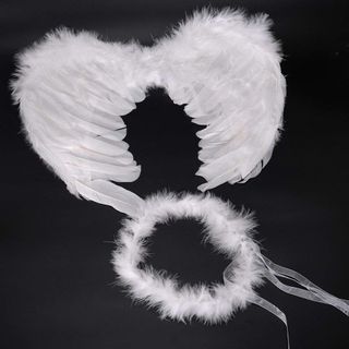 RUIZSH + Angel Feather Wings and Halo Headband