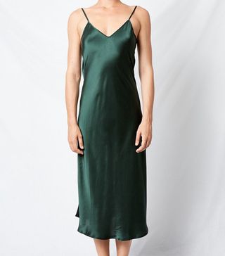Silk Laundry + 90s Silk Slip Dress Emerald