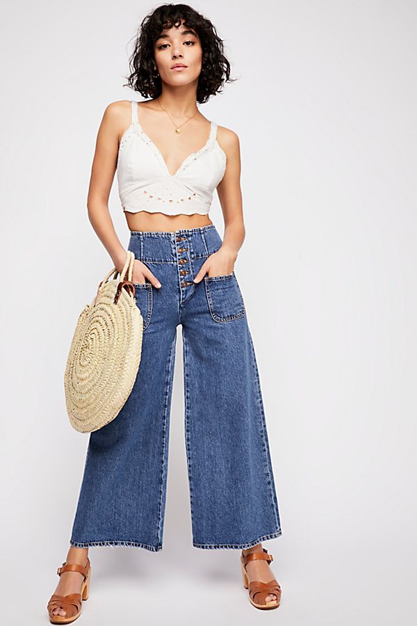 Free People + Wide Crop Jeans
