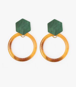 Pixie Market + Green Geometric Earrings