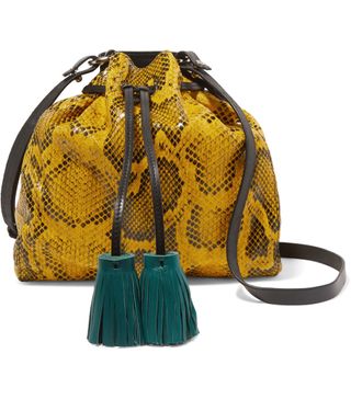 Isabel Marant + Beeka Tasseled Snake-Effect Leather Shoulder Bag