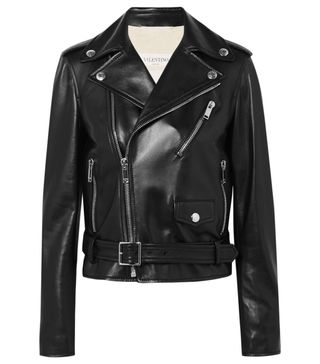 Valentino + The Rockstud Leather Biker Jacket