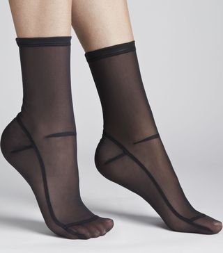 Darner + Solid Black Mesh Socks