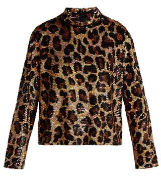 Ashish + Leopard-Print Sequined Top