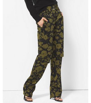 Michael Kors + Floraflage Cotton-Sateen Utility Trousers