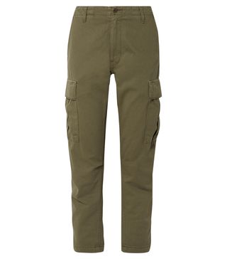Re/Done + Cropped Cotton-Twill Pants