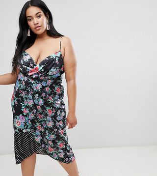 ASOS Curve + Mixed Print Midi Dress