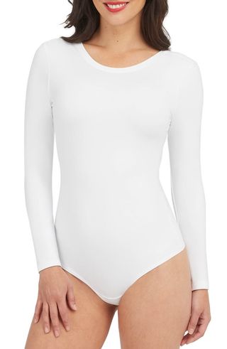 Spanx + Long Sleeve Scoop Neck Bodysuit