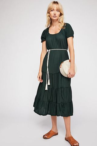 Free People + Put a Spell on You Midi Dress in Hidden Garden