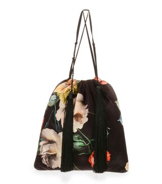 Attico + Printed Floral Velvet Pouch Bag
