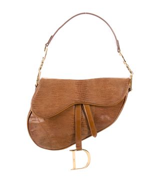 Christian Dior + Embossed Saddle Bag