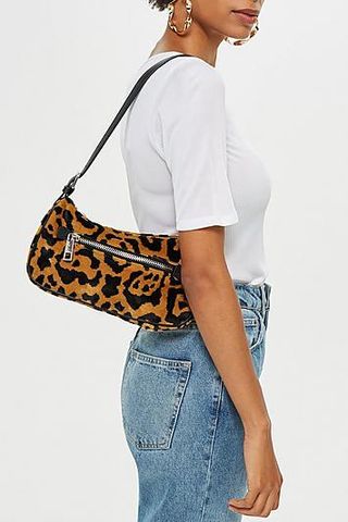 Topshop + Kenya Leopard Print Shoulder Bag