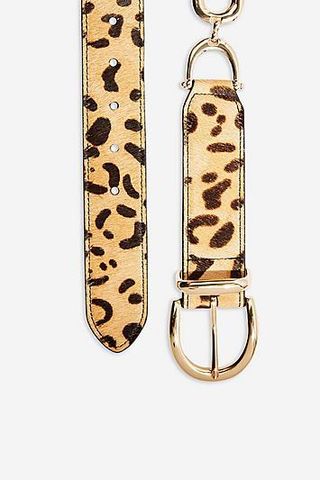 Topshop + True Leopard Leather Link Belt