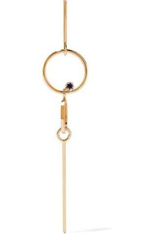 Sarah & Sebastian + Long Bubble 14-Karat Gold Sapphire Earring