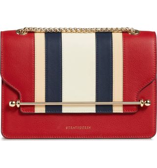 Strathberry + East/West Stripe Leather Crossbody Bag