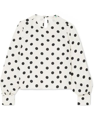 Rixo London + Imogen Polka-Dot Crepe Top