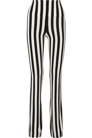 Norma Kamali + Striped Stretch-Jersey Bootcut Pants