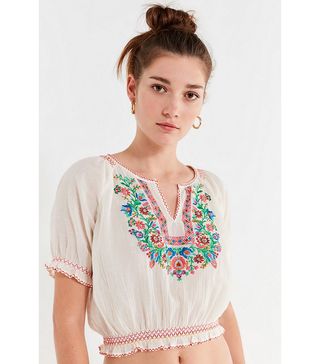 Urban Outfitters + Embroidered Floral Blouse