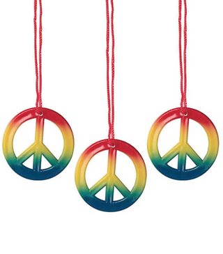 Oriental Trading + Rainbow Peace Sign Necklaces