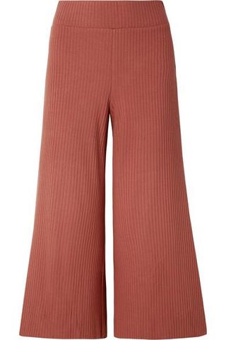 Calé + Gigi Ribbed Stretch-Knit Culottes