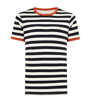 Topman + Farah Navy Belgrove Stripe T-Shirt
