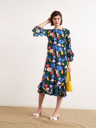 Kitri + Brianna Floral Print Midi Dress