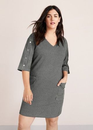 Violeta by Mango + Buttoned Check Dress