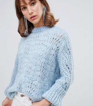 River Island + Stitch Sweater in Light Blue
