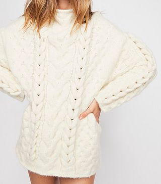 Free People + Braided Cable Pullover Sweater