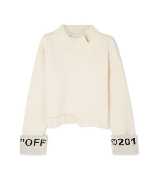 Off-White + Intarsia Wool-Blend Sweater