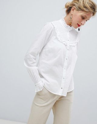 Y.A.S + High Neck Smock Detail Shirt