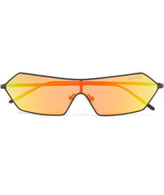 Poppy Lissman + Razr D-Frame Metal Mirrored Sunglasses