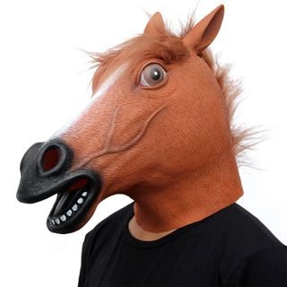 CreepyParty + Party Animal Head Mask Brown Horse