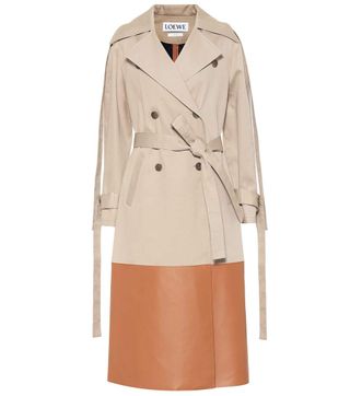 Loewe + Leather-Trimmed Trench Coat