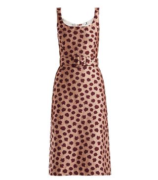 Luisa Beccaria + Belted Floral-Jacquard Dress