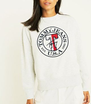 Tommy Jeans + Grey Logo Sweatshirt